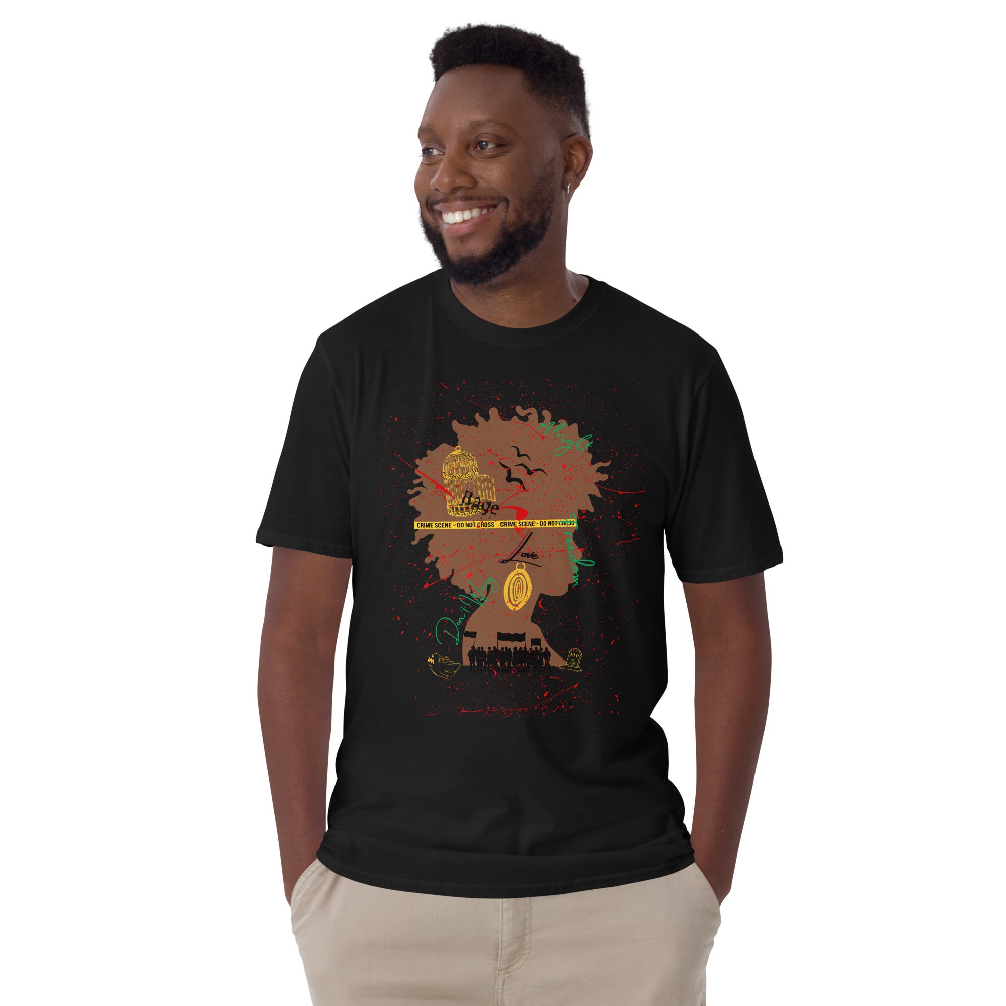 Three Little Caged Birds Unisex T-Shirt